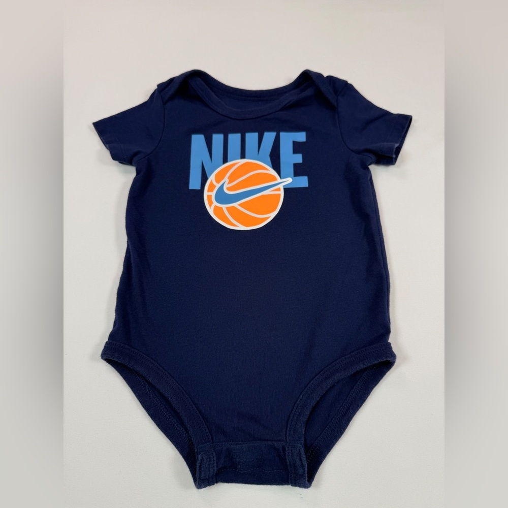 NIKE Baby Boys’ Navy Blue Basketball Graphic Short Sleeve‎ One Piece Size 18M - Picture 4 of 5